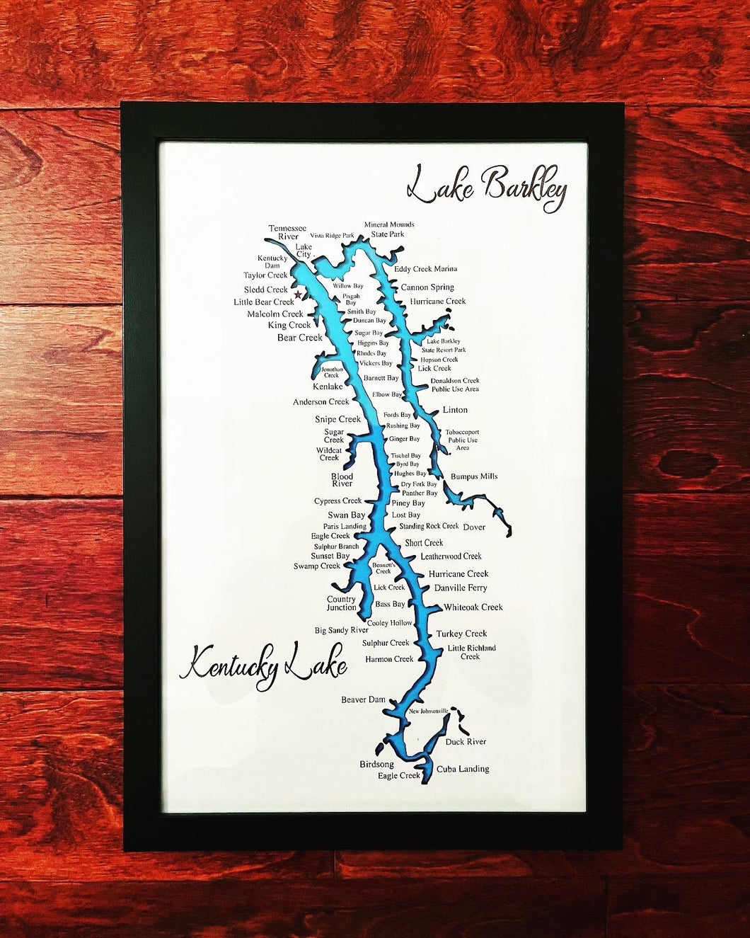 Kentucky Lake/Lake Barkley Map with Bays
